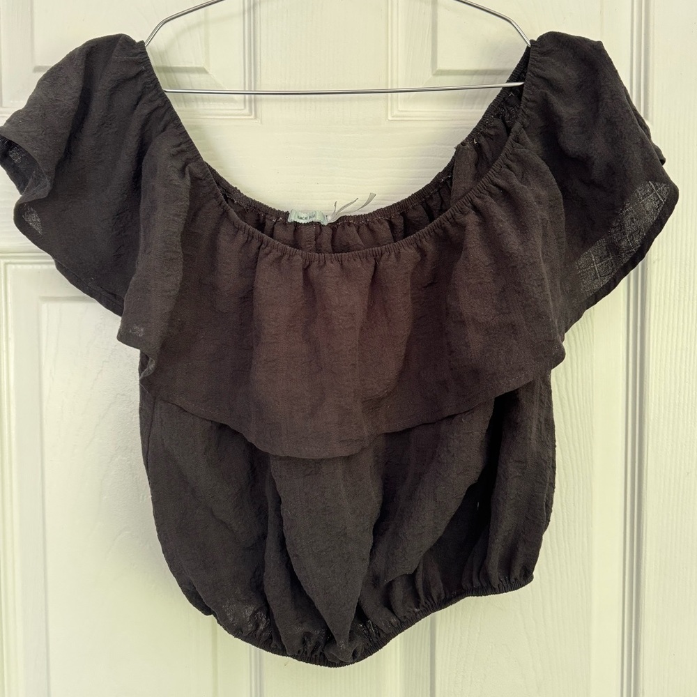 Kimchi Blue Black off the shoulder top